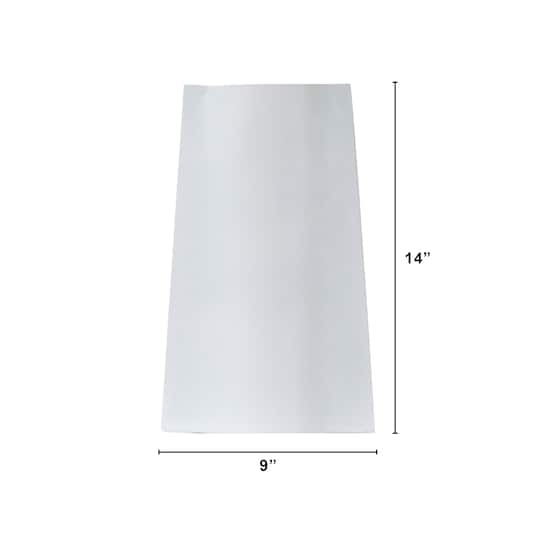 14" White Modern Metal Vase